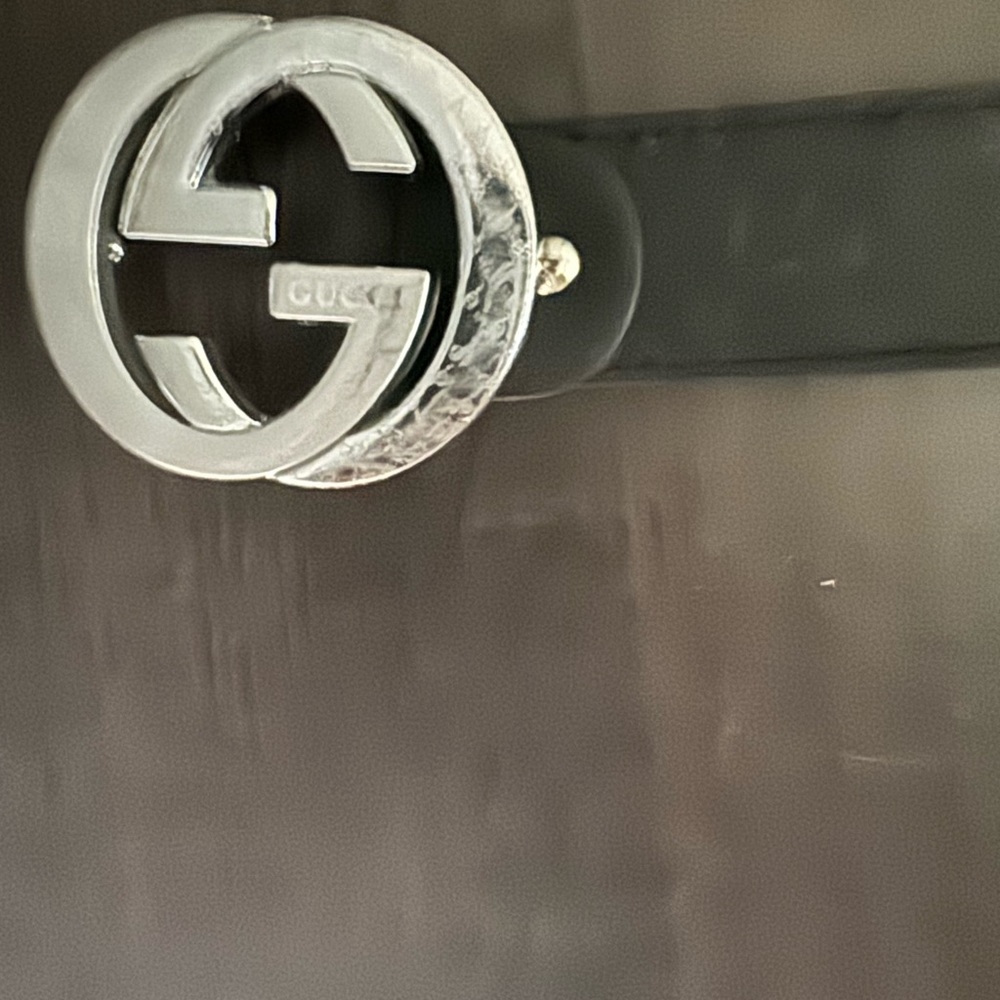 Gucci Black Double G Leather Belt - Picture 3 of 4